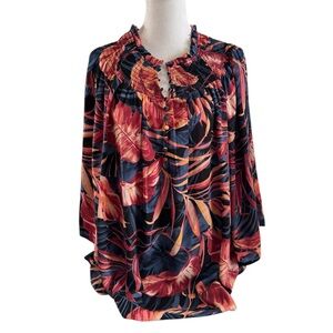 Investment’s Floral Women's Top Size 2X